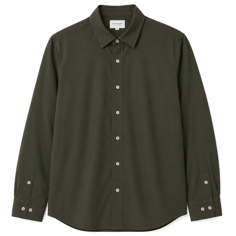 7 Diamonds 4 Way Stretch Liberty Shirt Mens Large Green Long Sleeve Button Up